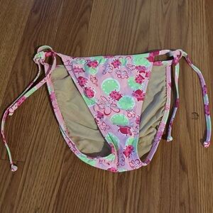 Lily Pulitzer Lady Bug Floral Bikini Bottom with Tie Sides Vintage Y2K‎